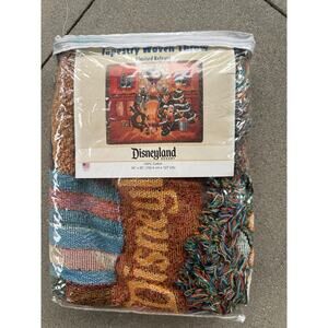 New Disneyland NYC Mickey Pluto tapestry woven throw 100% cotton 60"x50"